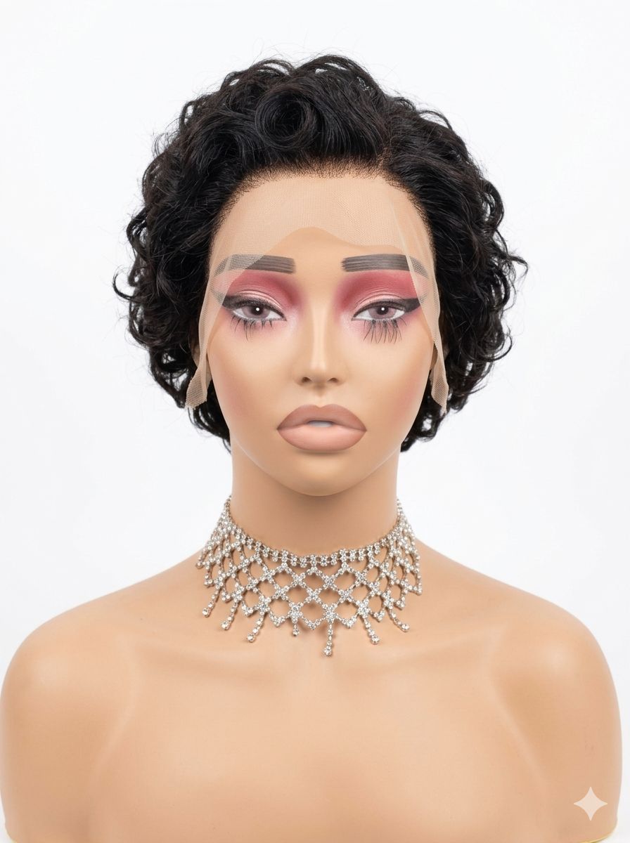 Pixie Wig - Curly 1B (Lace)