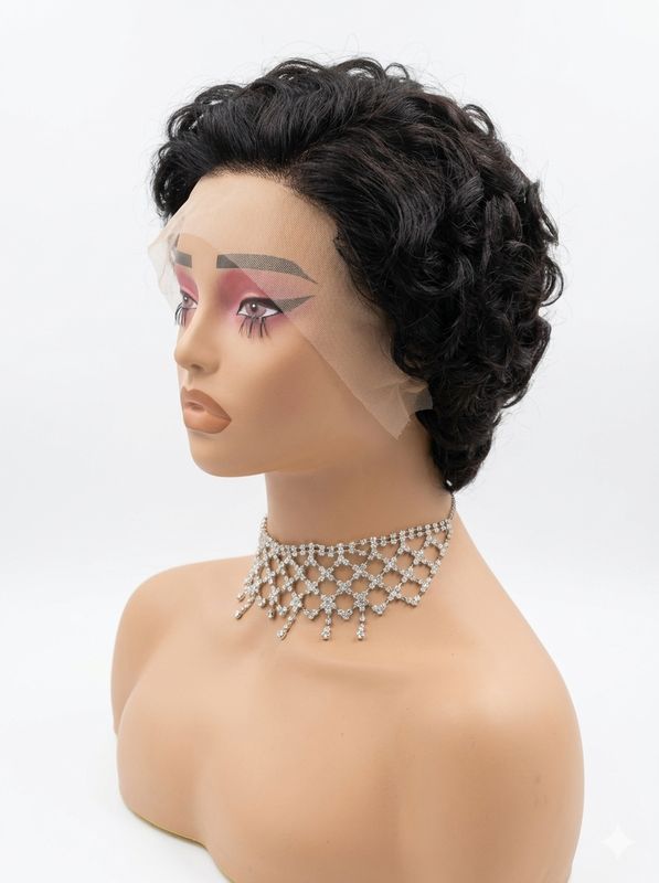 Pixie Wig - Curly 1B (Lace)
