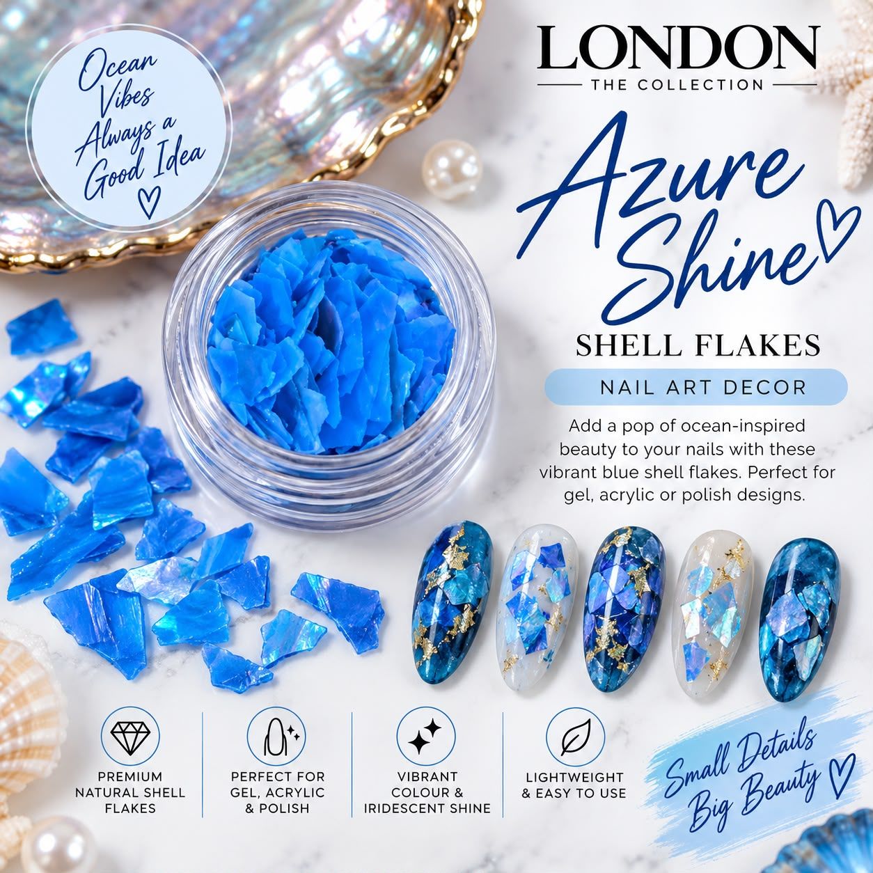 Azure Shine Shell Flakes