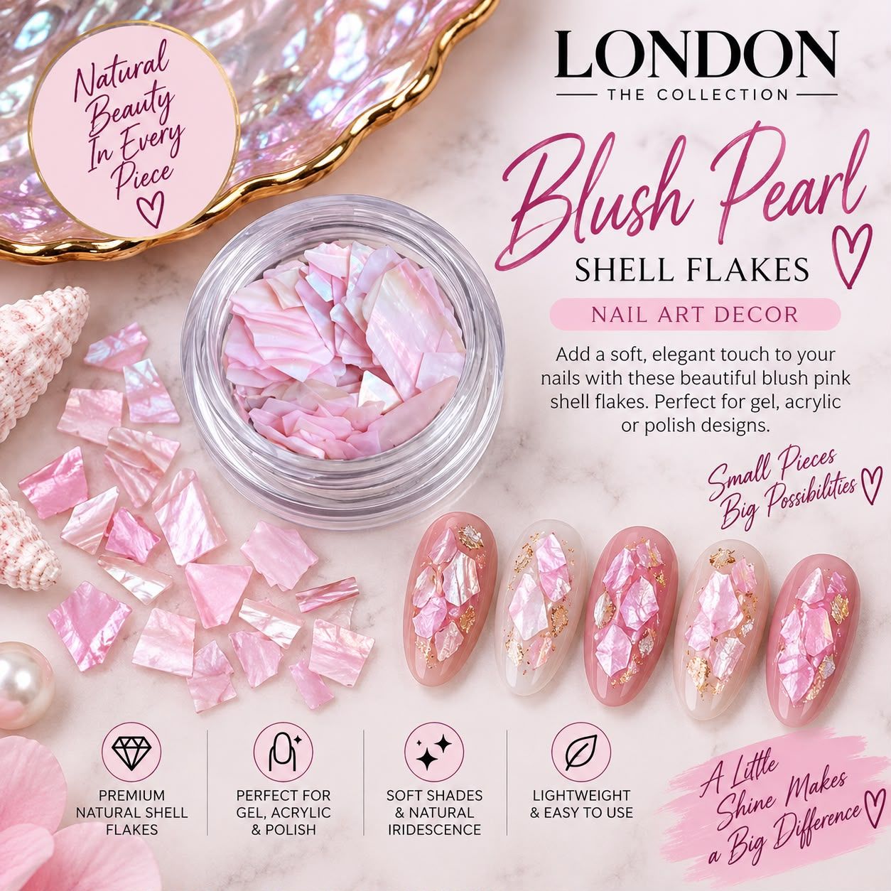 Blush Pearl Shell Flakes