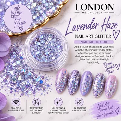 Lavender Haze Nail Art Glitter
