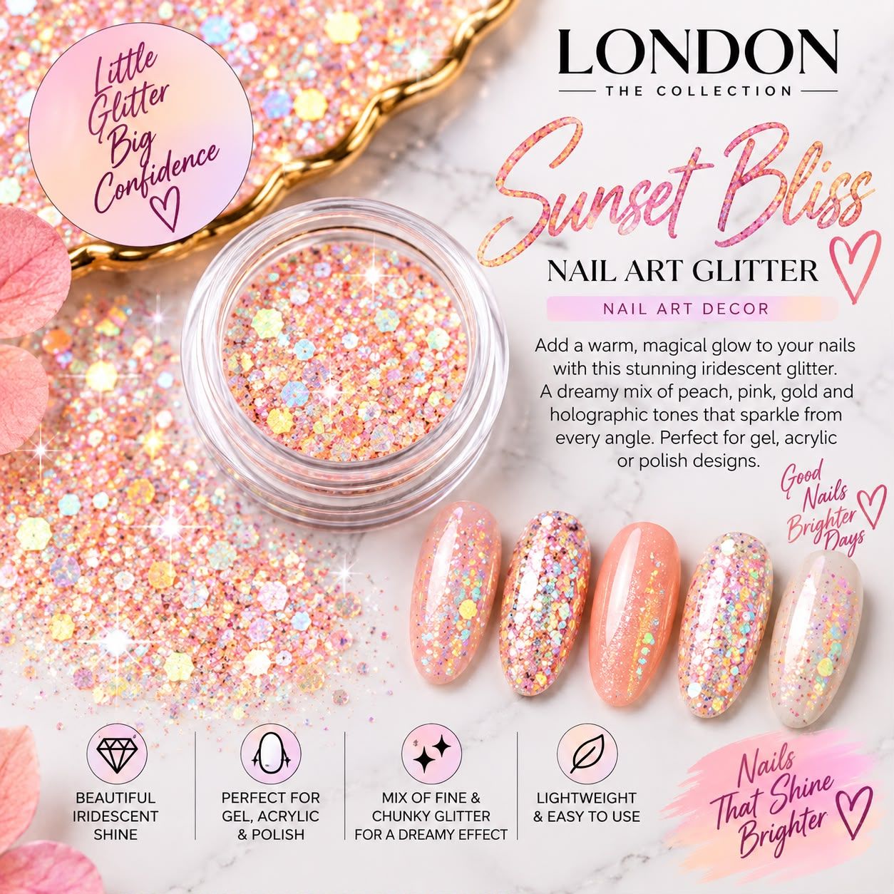 Sunset Bliss Nail Art Glitter