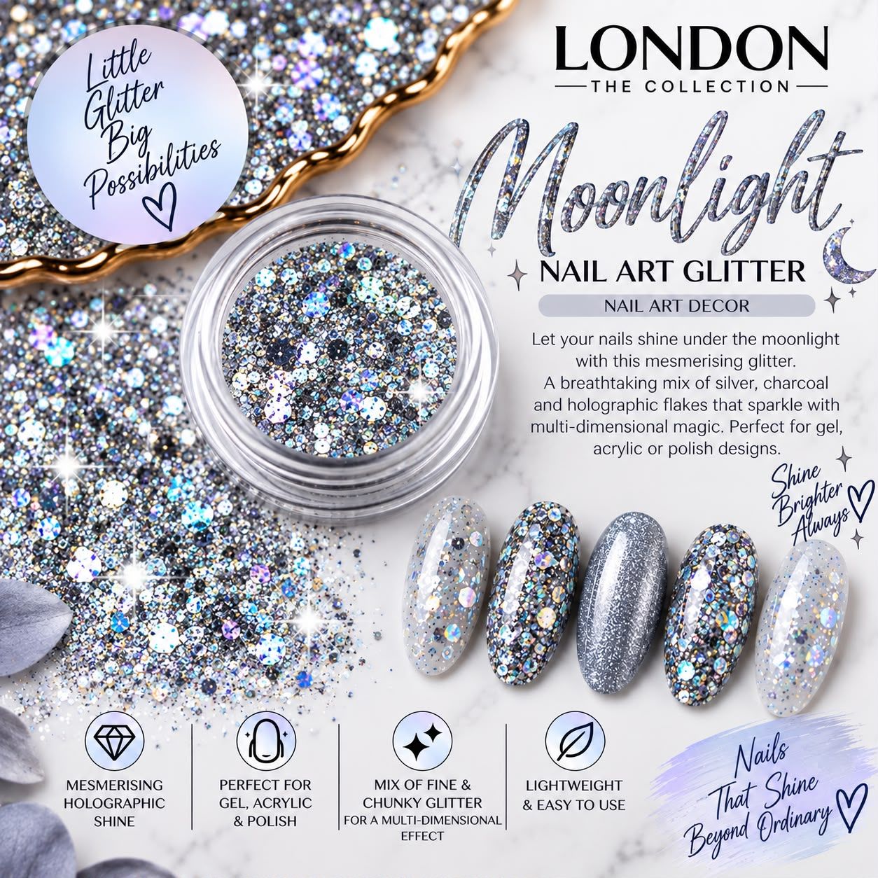 Moonlight Nail Art Glitter