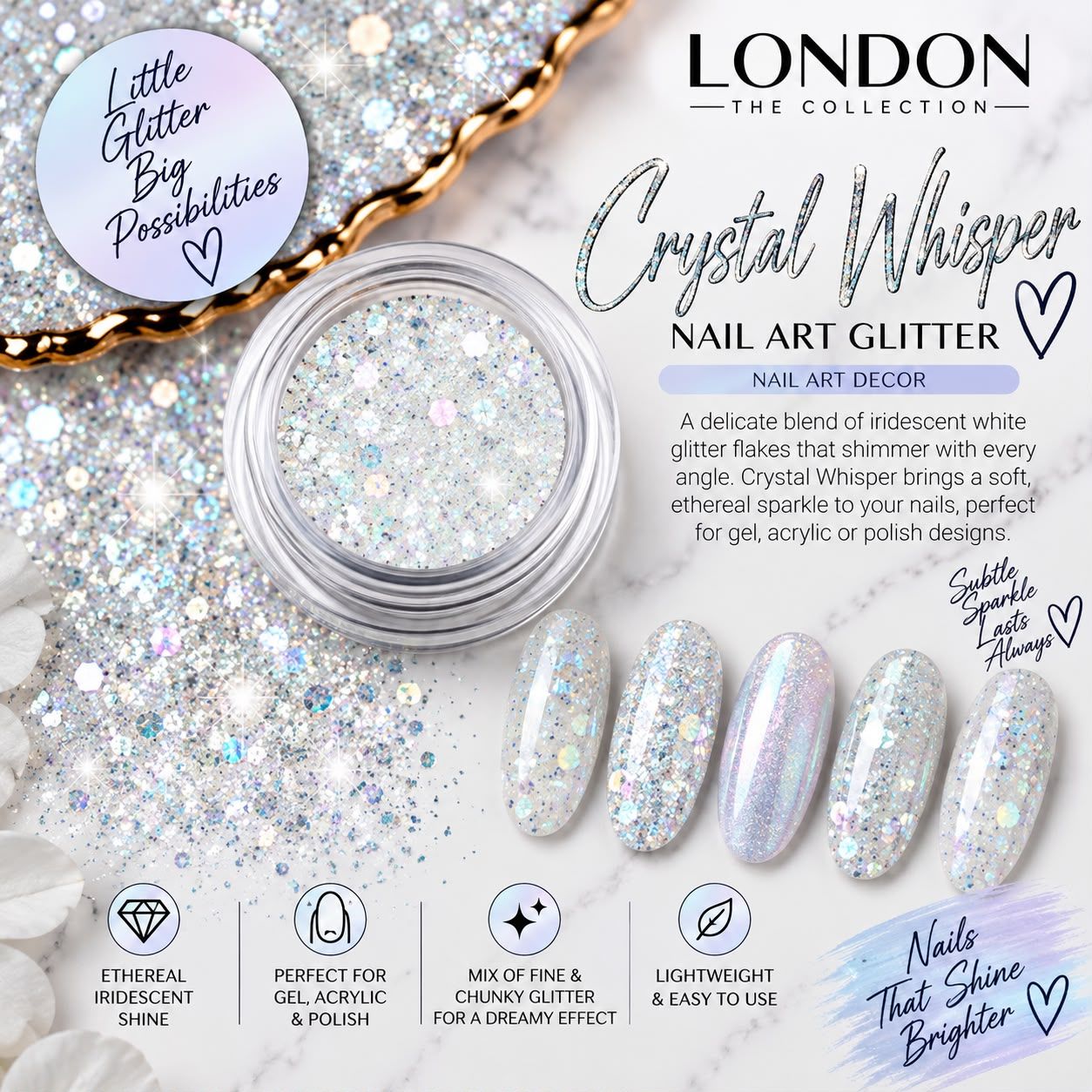 Crystal Whisper Nail Art Glitter