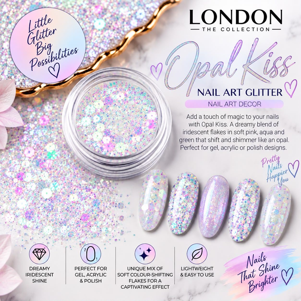 Opal Kiss Nail Art Glitter