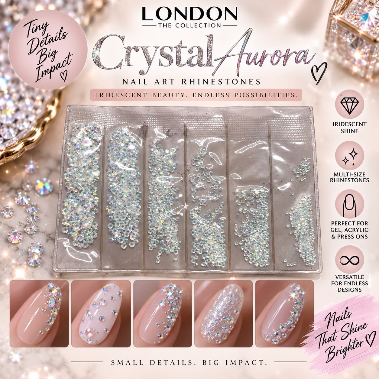 Crystal Aurora Nail Art Rhinestones