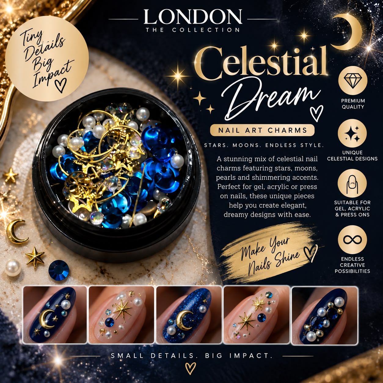 Celestial Dream- Nail Art Charms