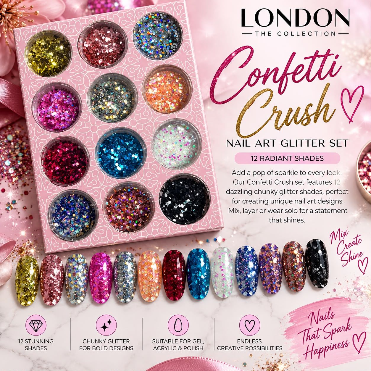 Confetti Crush - Nail Art Glitter Set