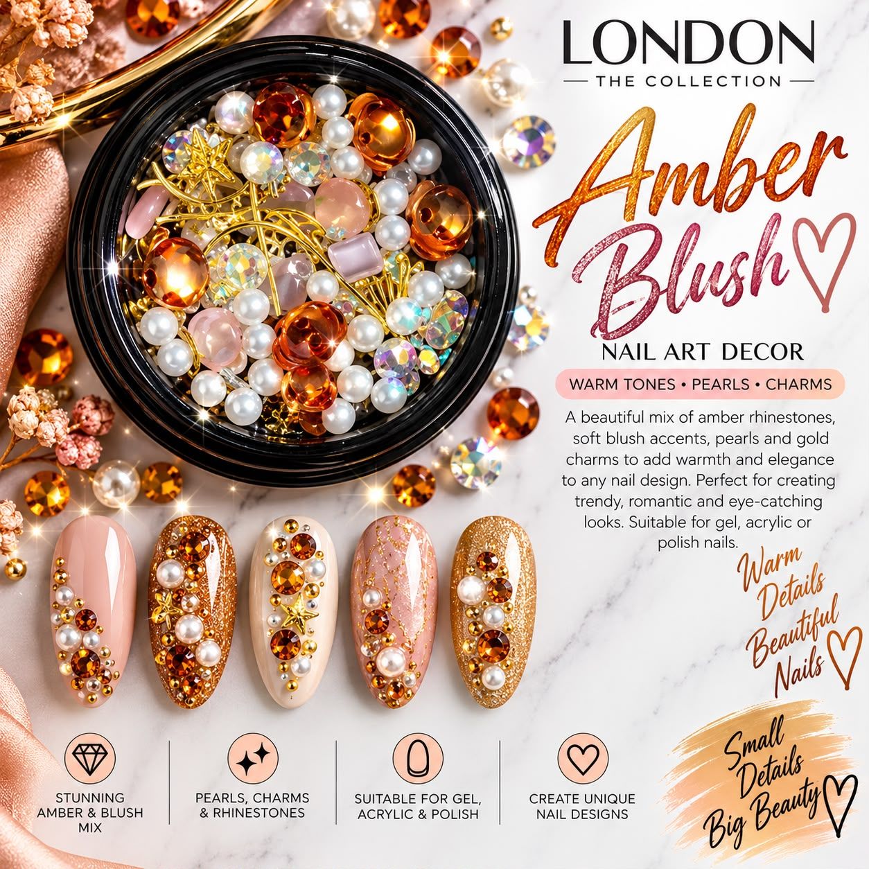 Amber Blush - Nail Art Decor