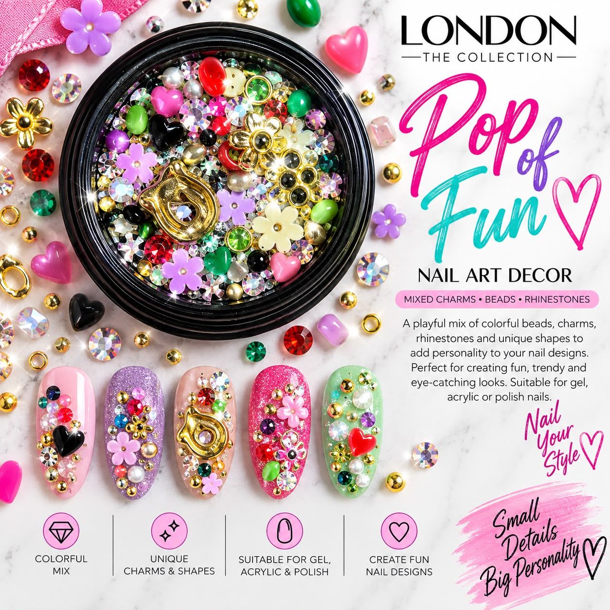 Pop of Fun - Nail Art Decor