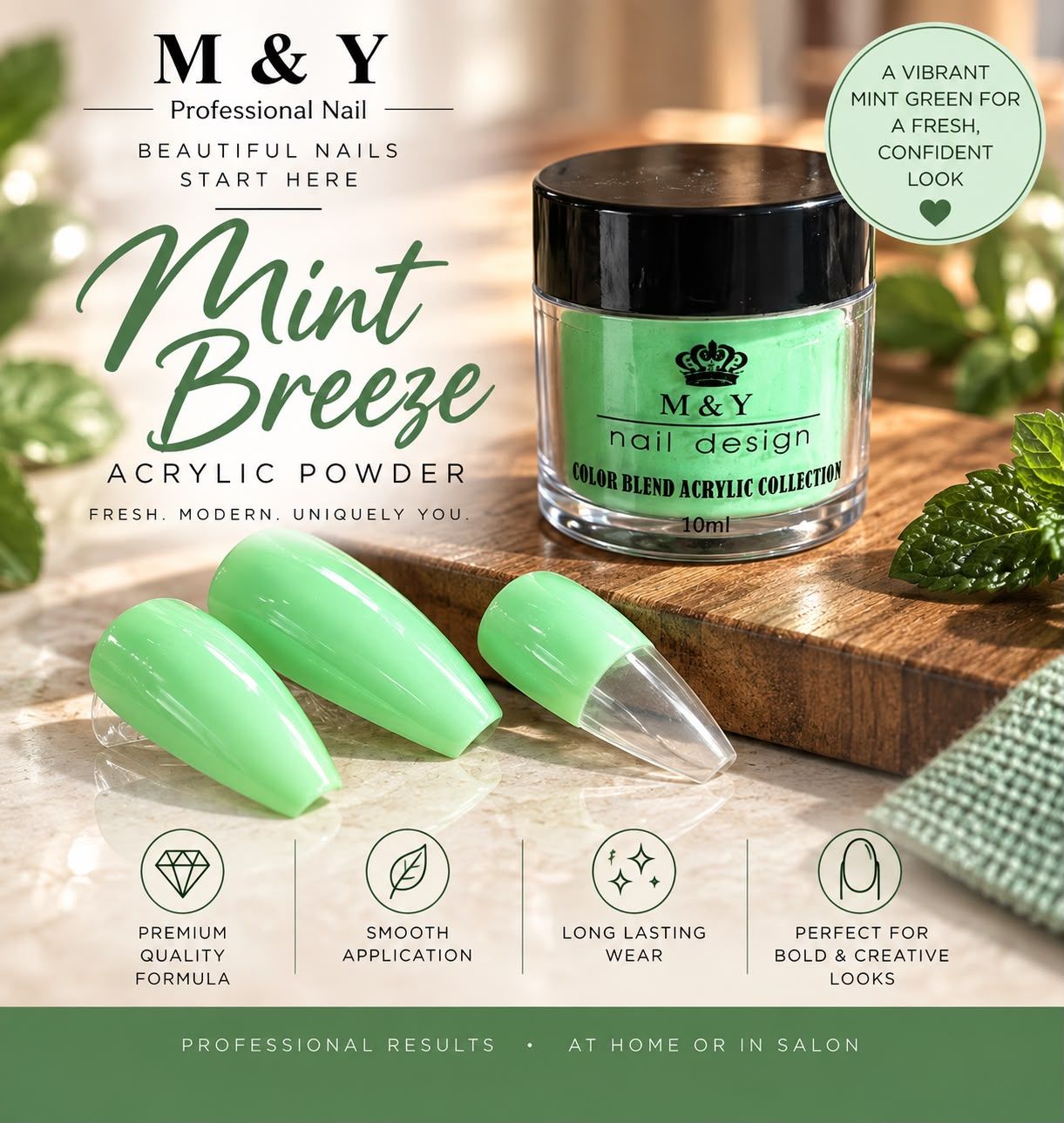 M &amp; Y Professional Nail - Mint Breeze 10ML