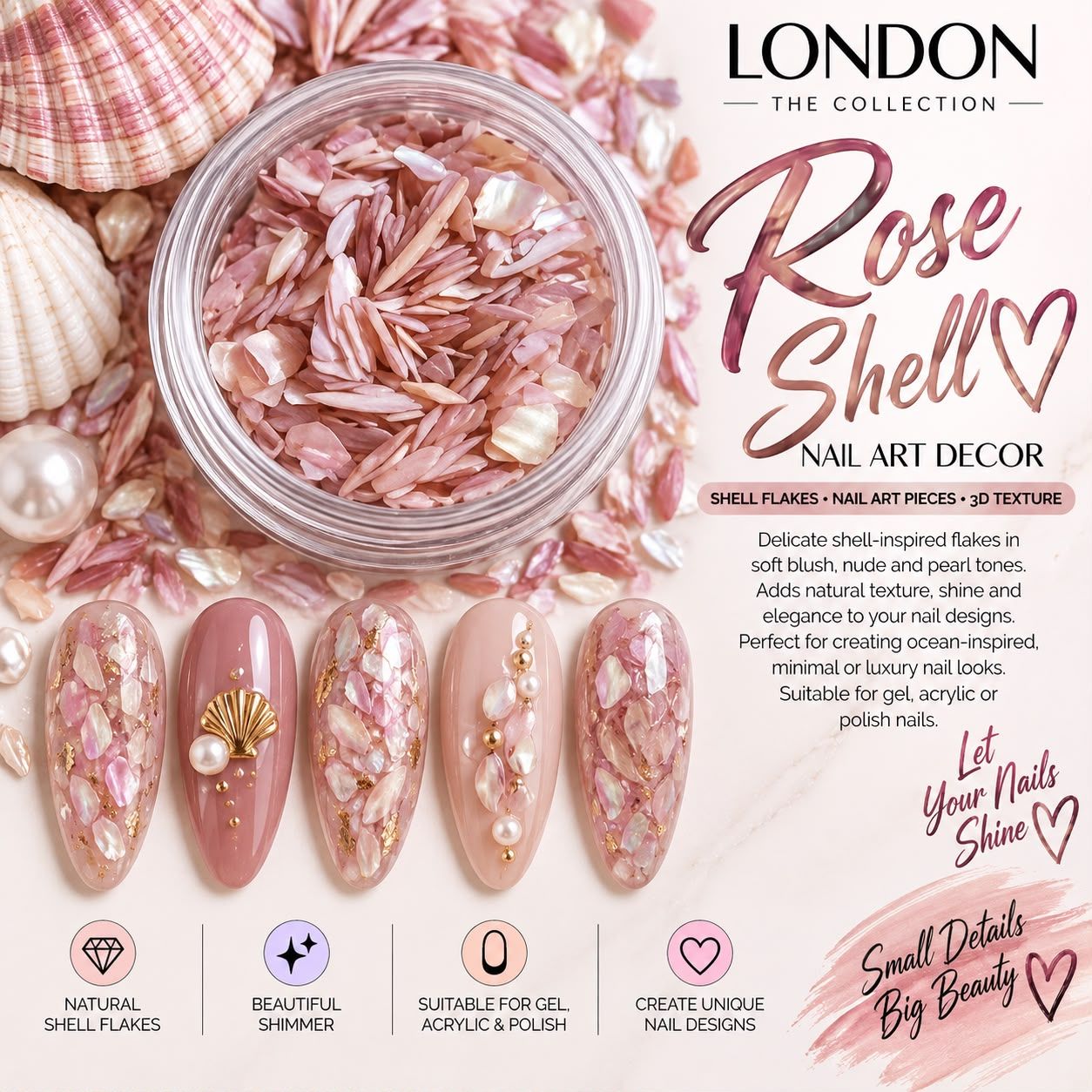 Rose Shell - Nail Art Decor