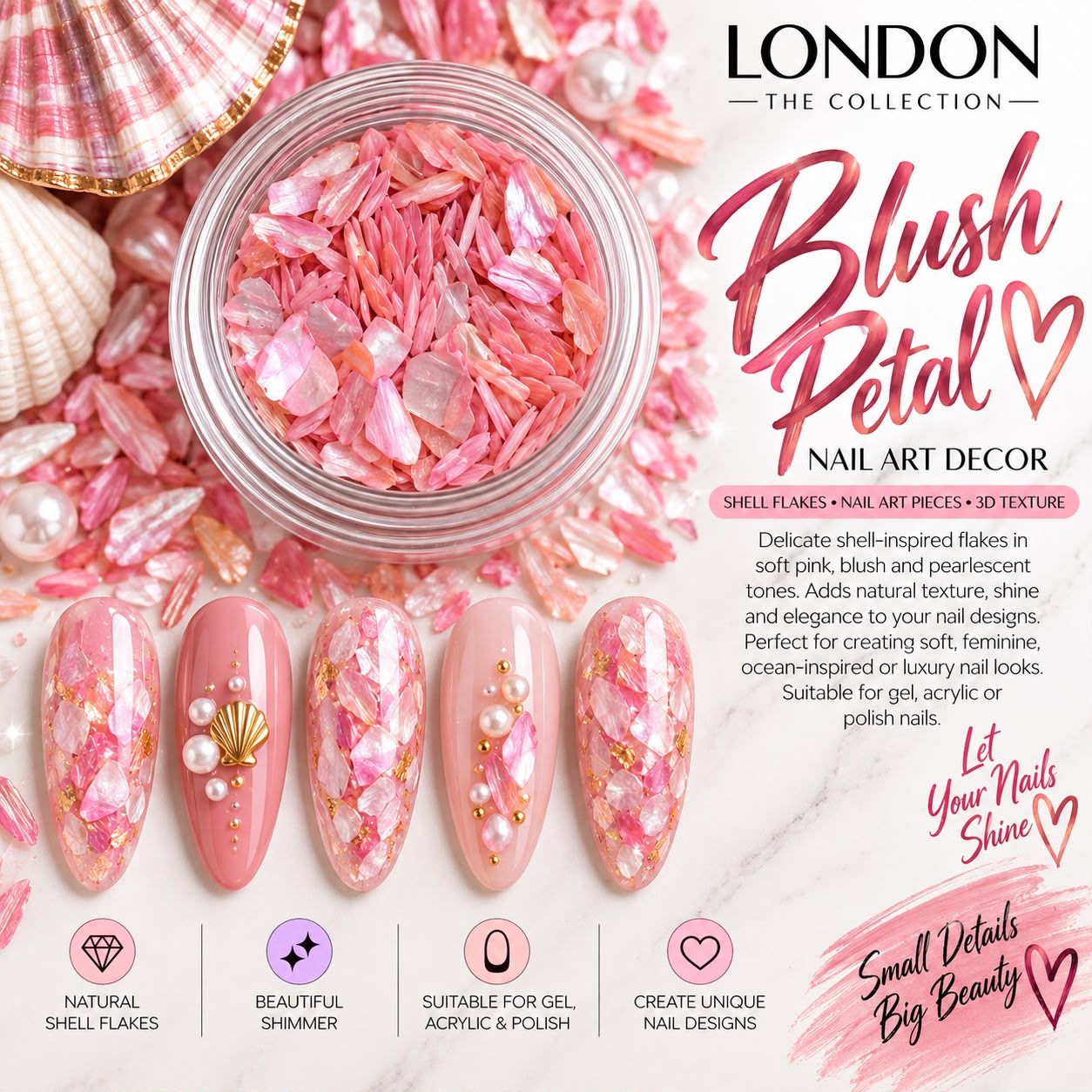 Blush Petal - Nail Art Decor