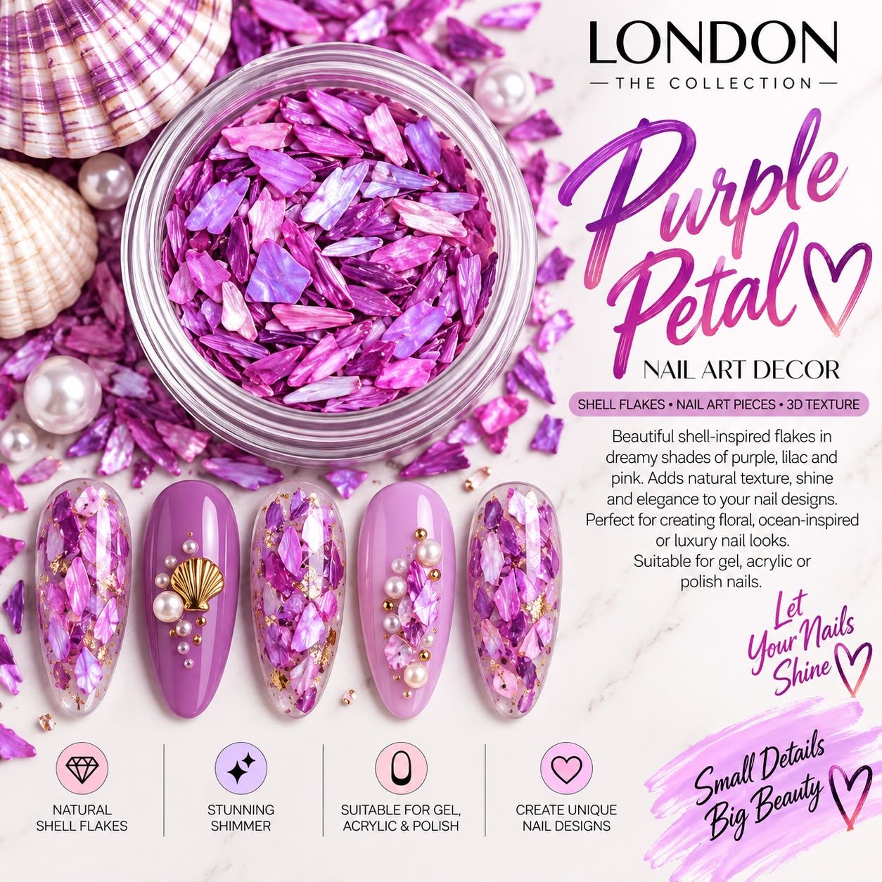 Purple Petal - Nail Art Decor