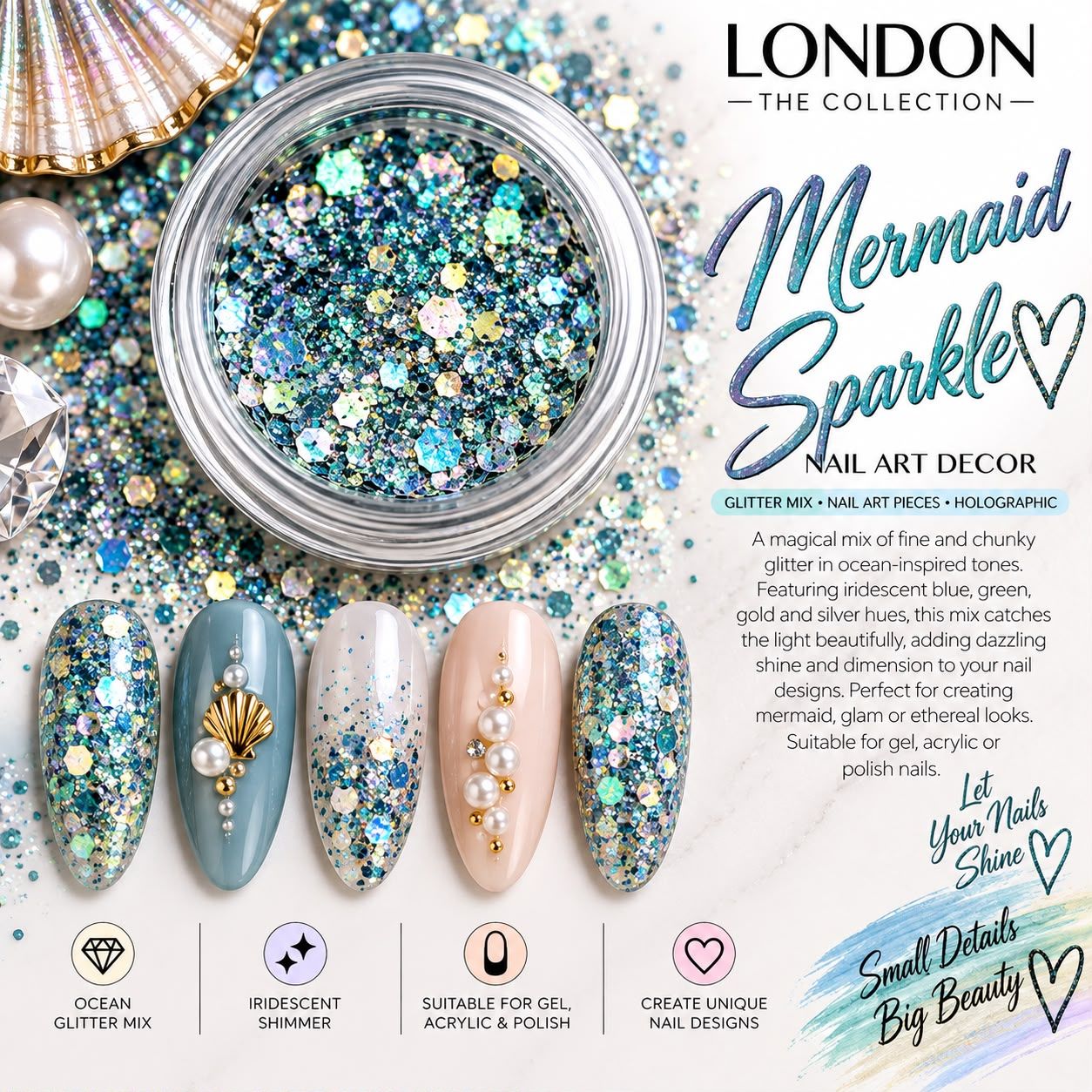 Mermaid Sparkle - Nail Art Decor
