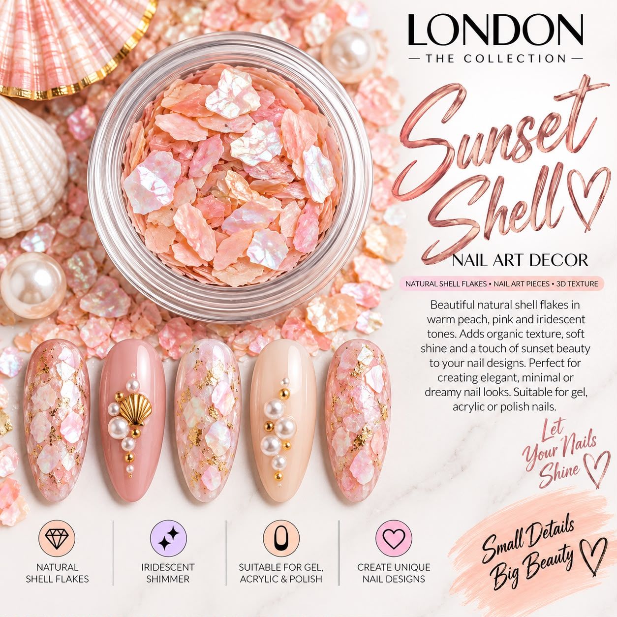 Sunset Shell - Nail Art Decor