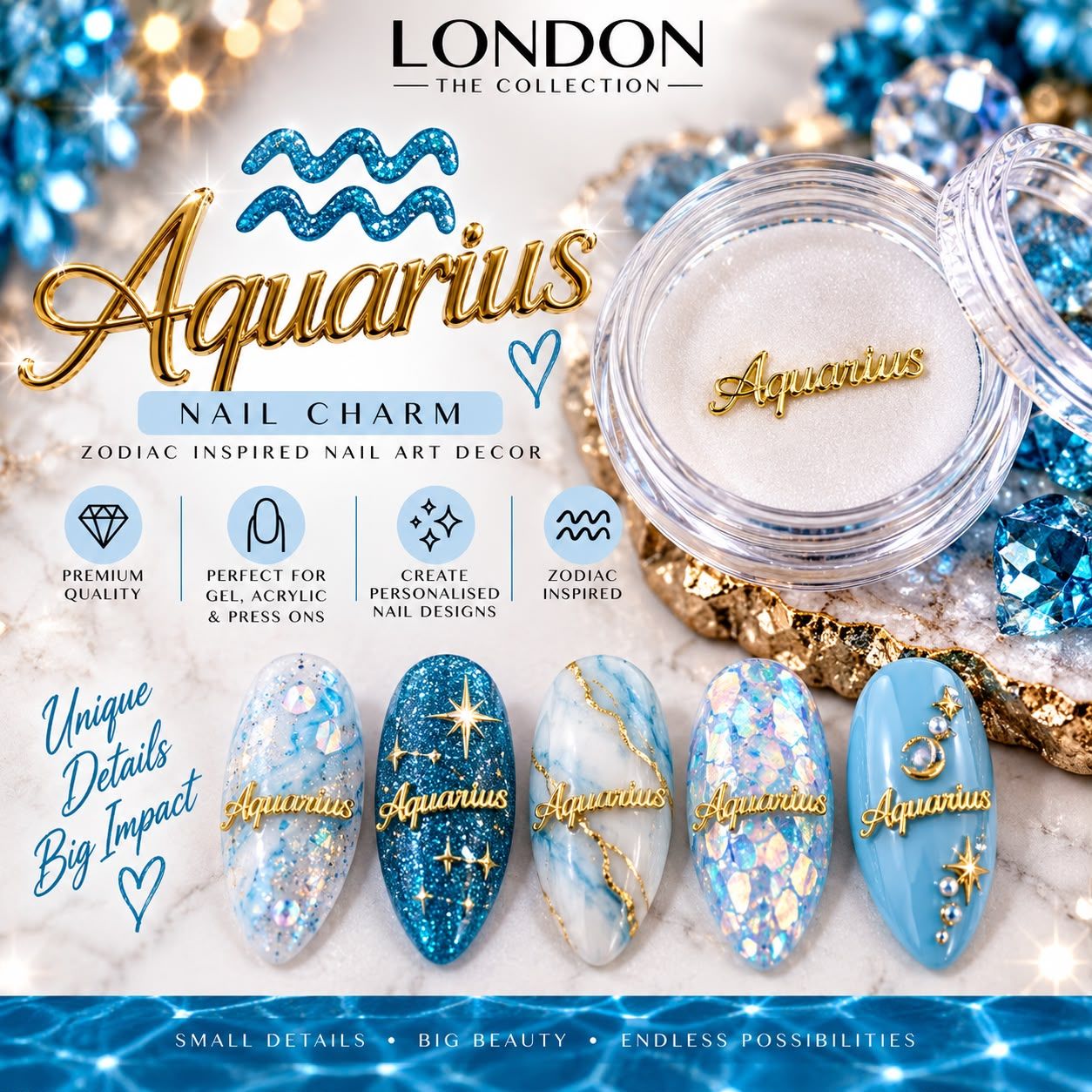 Aquarius - Nail Charm