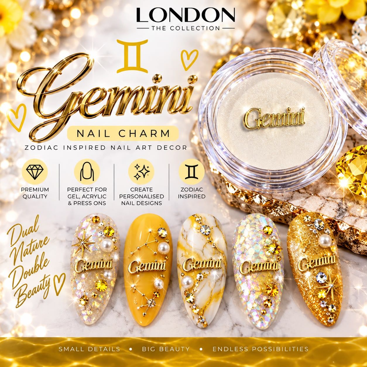 Gemini - Nail Charm