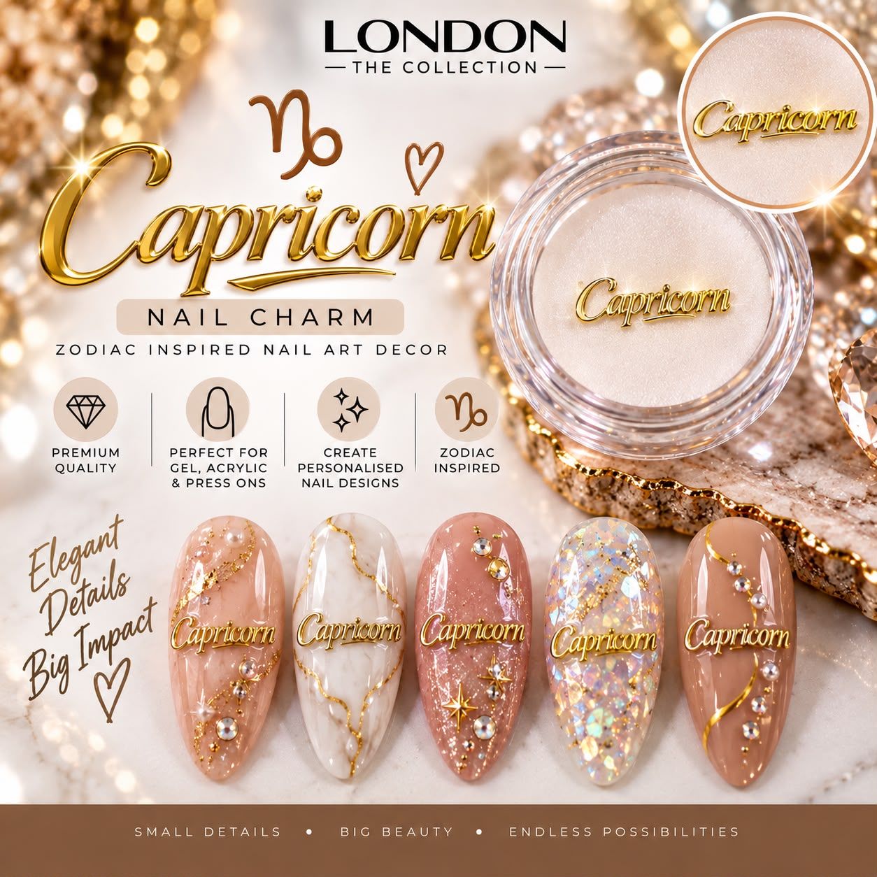 Capricorn - Nail Charm