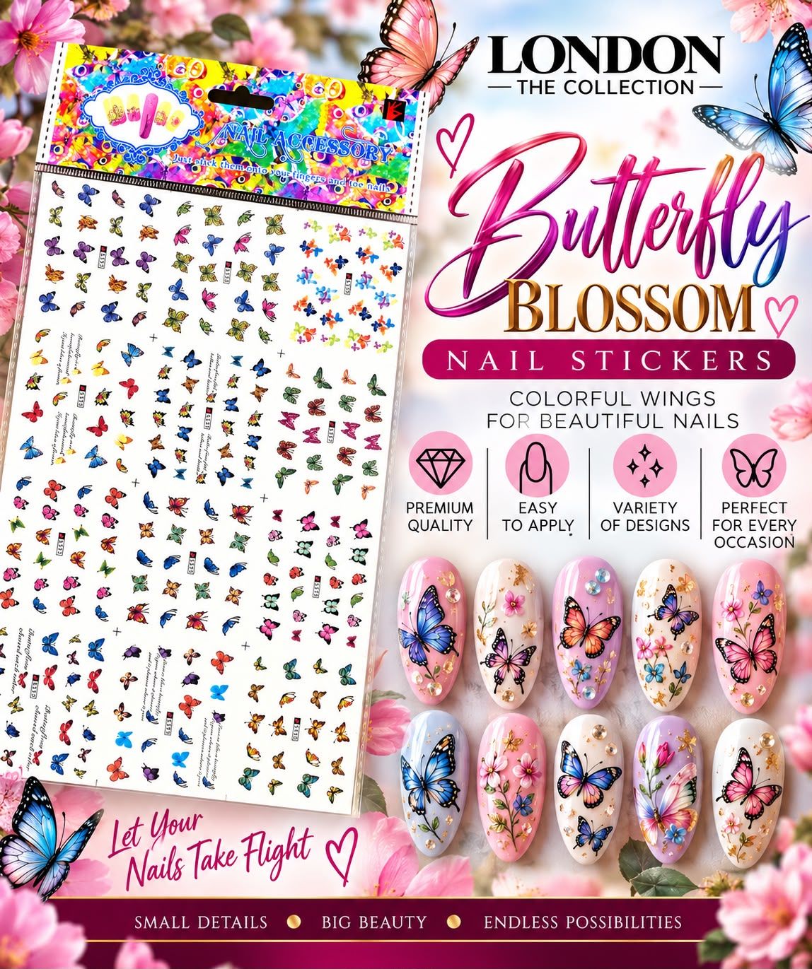 Butterfly Blossom - Nail Sticker