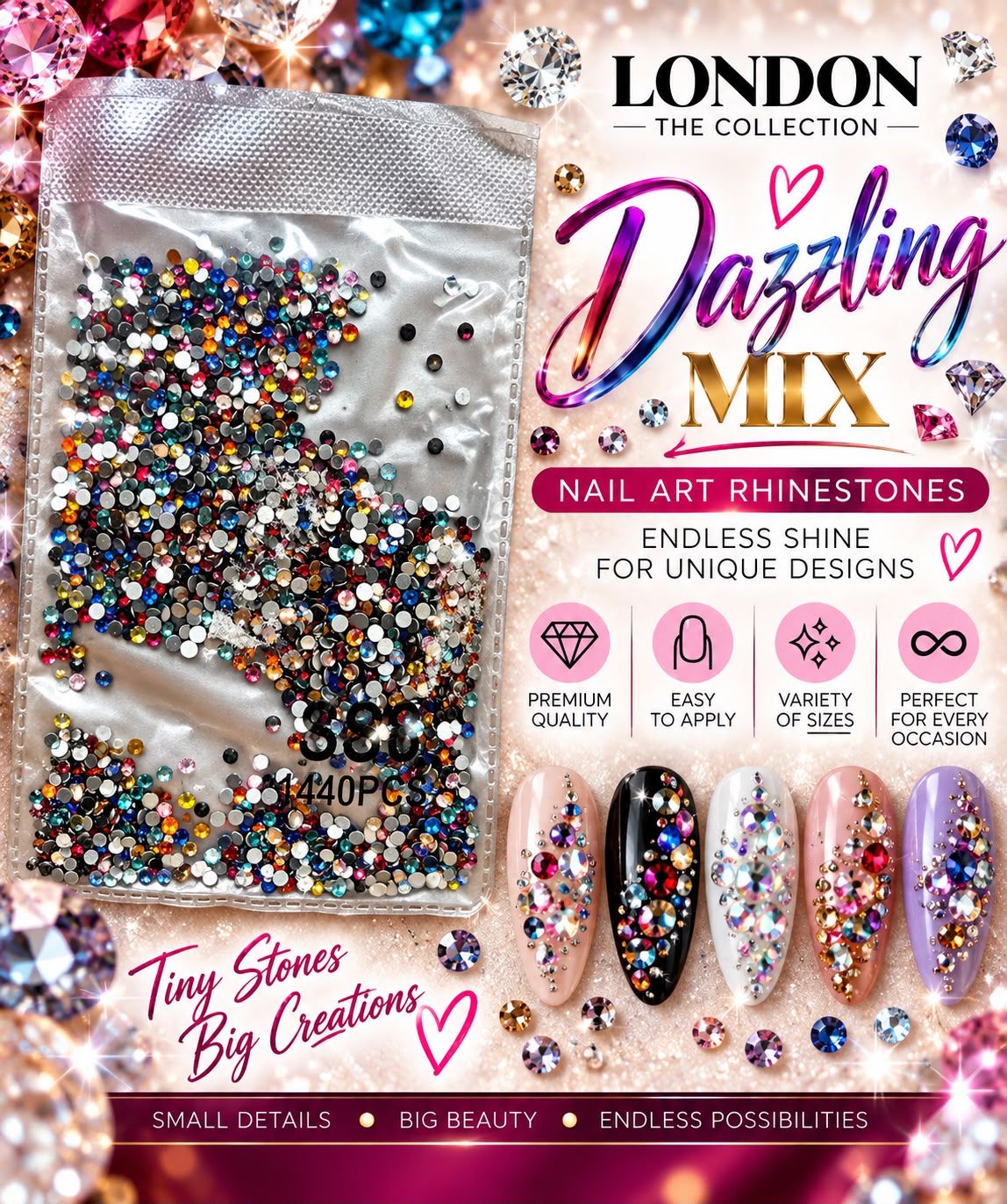 Dazzling Mix - Nail Art Rhinestone
