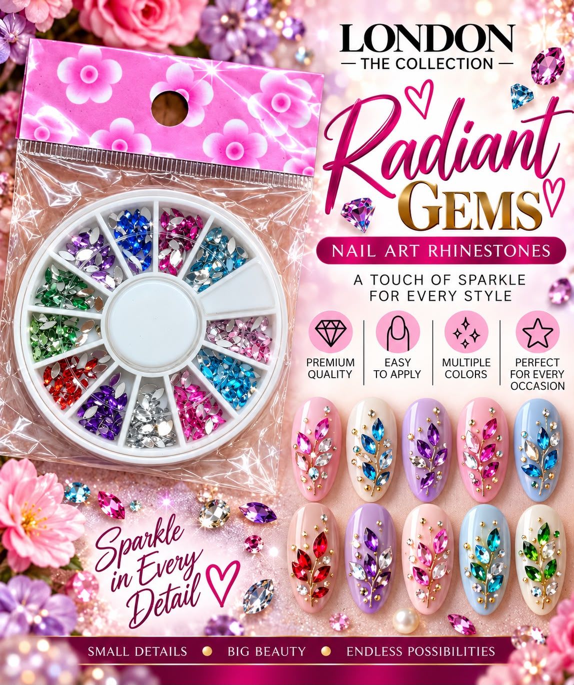 Radiant Gems - Nail Art Rhinestones