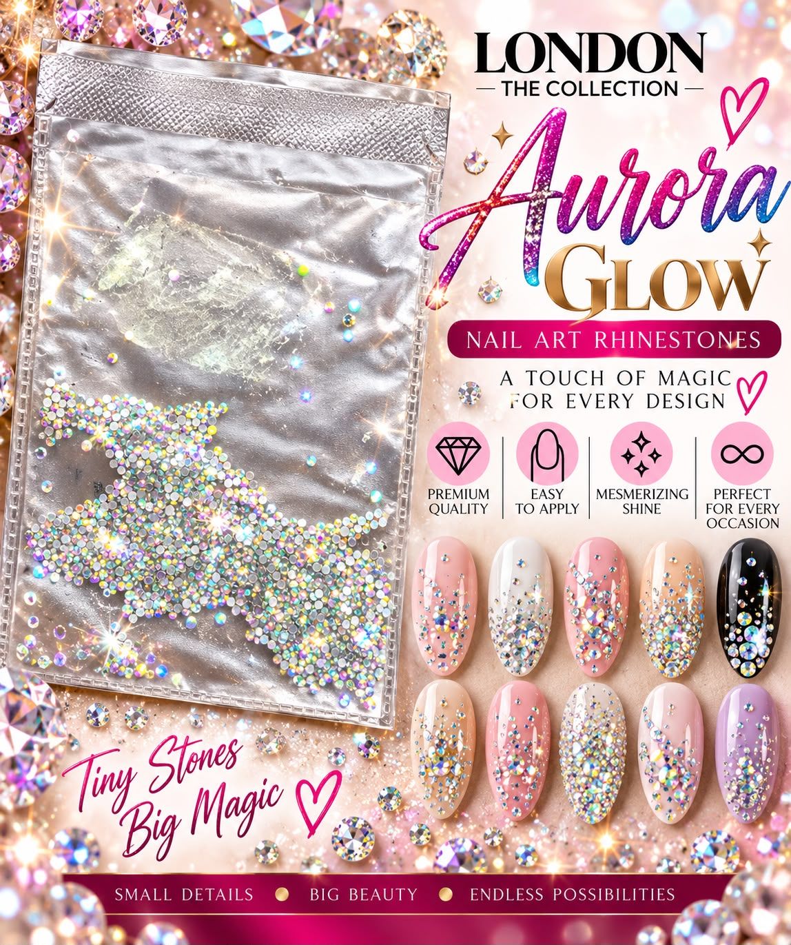 Aurora Glow - Nail Art Rhinestone