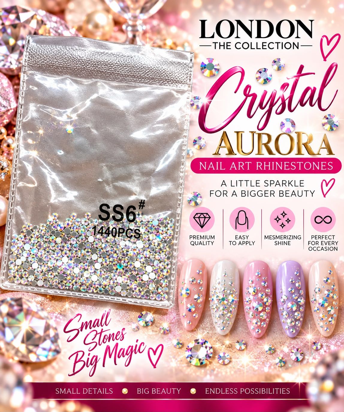 Crystal Aurora - Nail Art Rhinestones