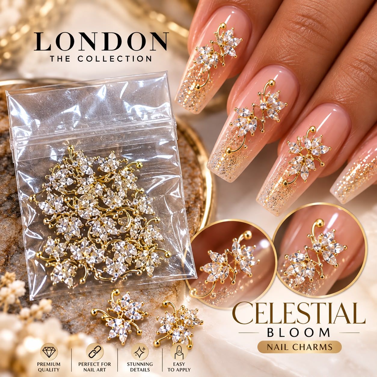 Celestial Bloom - Nail Charms