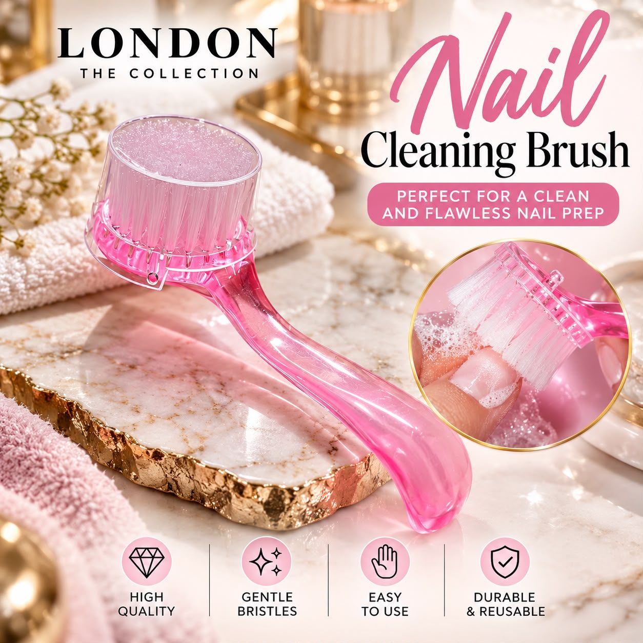 Nail Cleaning Brush (pink)