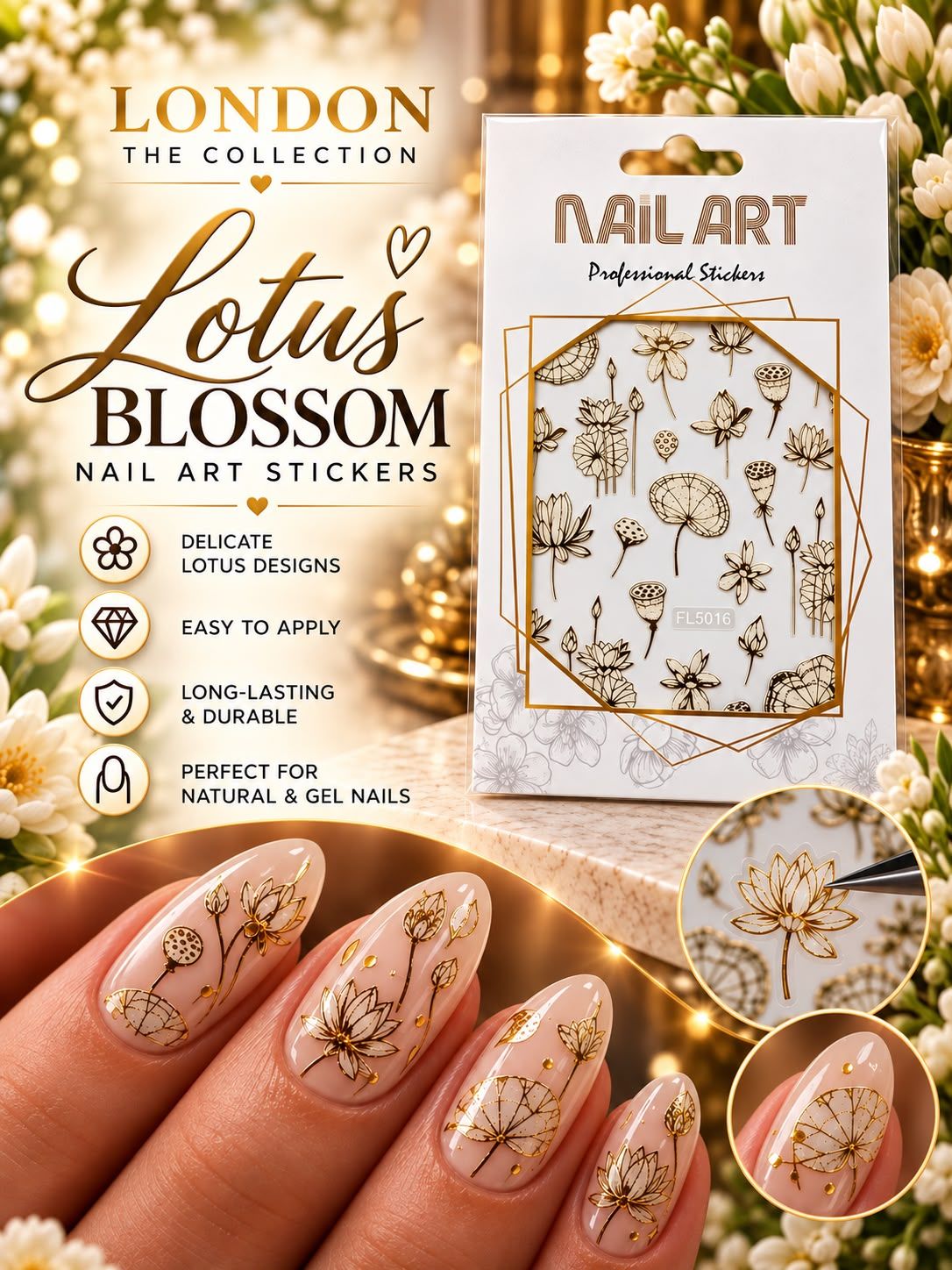 Lotus Blossom - Nail Art Sticker