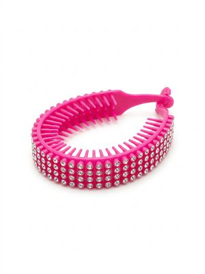 Bright Pink Rhinestone - Banana Hair Clip