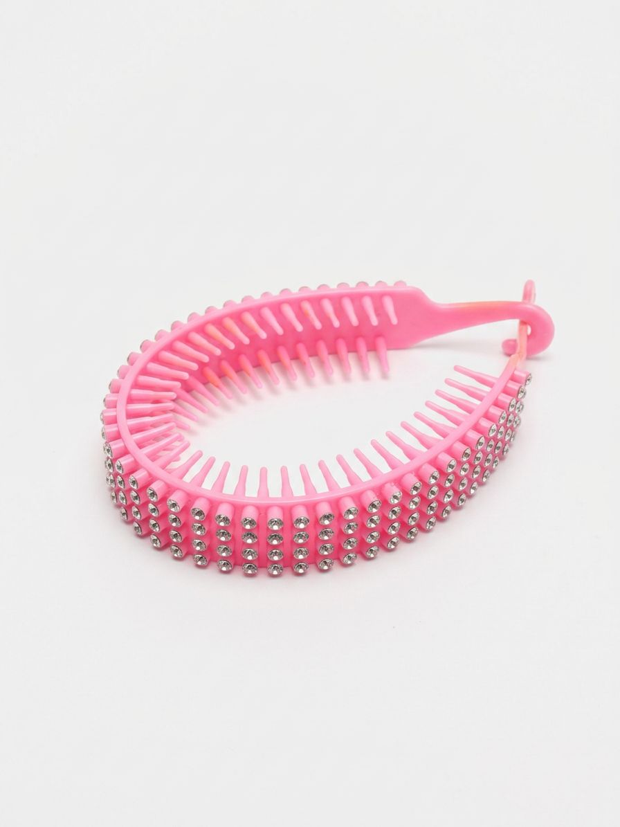 Pink Rhinestone - Banana Hair Clip
