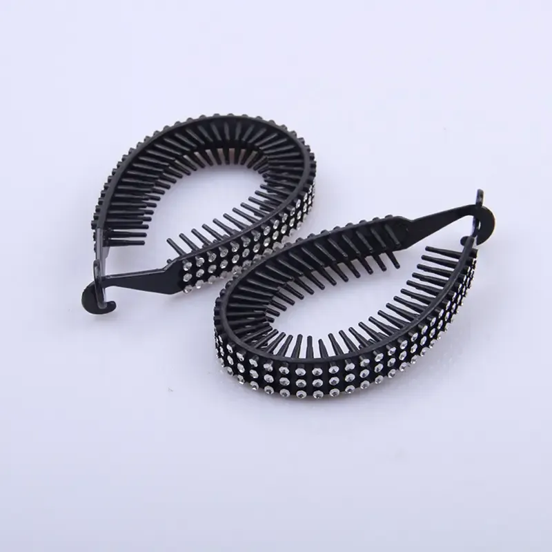 Black Rhinestone - Banana Hair Clip