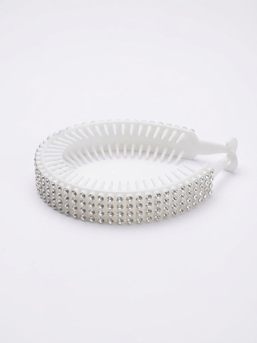 White Rhinestone - Banana Hair Clip