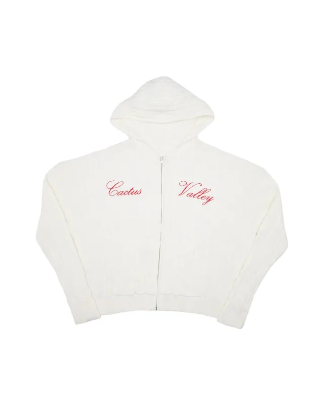 Cactus Valley Cable Knit Zip-Up Hoodie