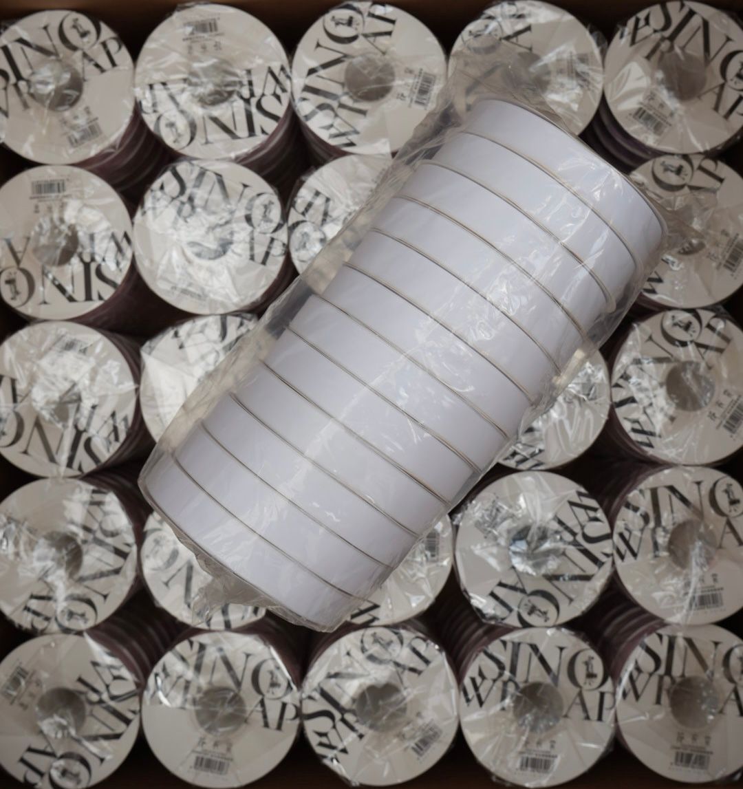 Textured Ribbon 1001 White x12