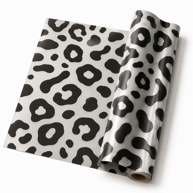 Matte Folie mit LEOPARD-Muster Transparent Schwarz