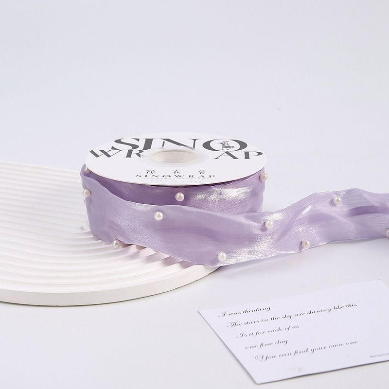 Ribbon with Pearls 031 Lilac