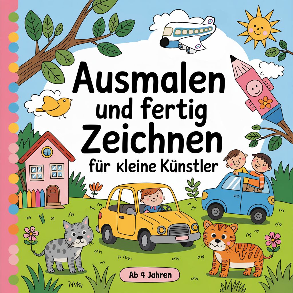 &quot;Ausmalen und fertig zeichnen für kleine Künstler&quot; Malbuch