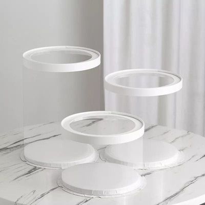 Transparent cake box 30cm with transparent lid - Set of 5