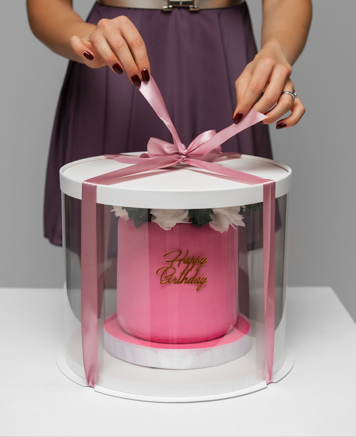 Transparent cake box 34cm - Set of 5 Transparent cake box 34cm - Set of 5