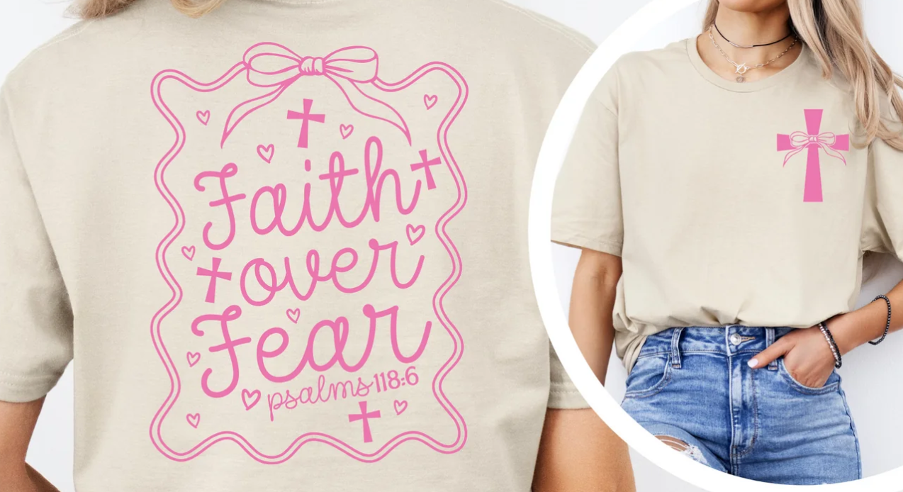 Faith Over Fear with Pocket-BLACK IN ONLY