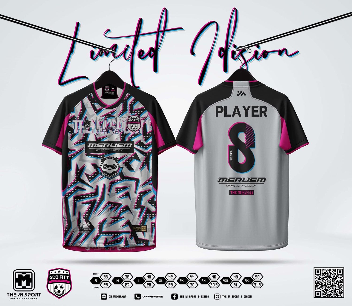 MERUEM. White, black, pink, blue stripes
