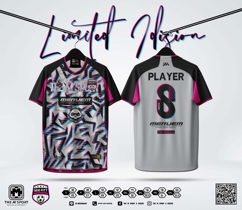 MERUEM. White, black, pink, blue stripes
