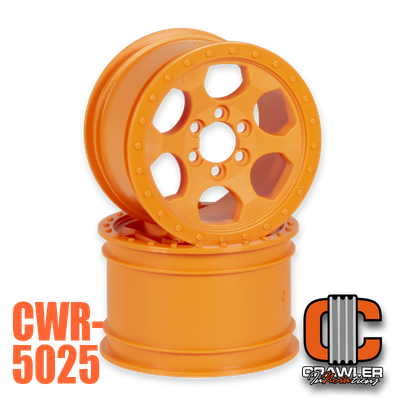 Crawler Innovations 2.2”; 1.50” WIDTH; ORANGE 6 BOLT WHEEL PAIR CWR-5025