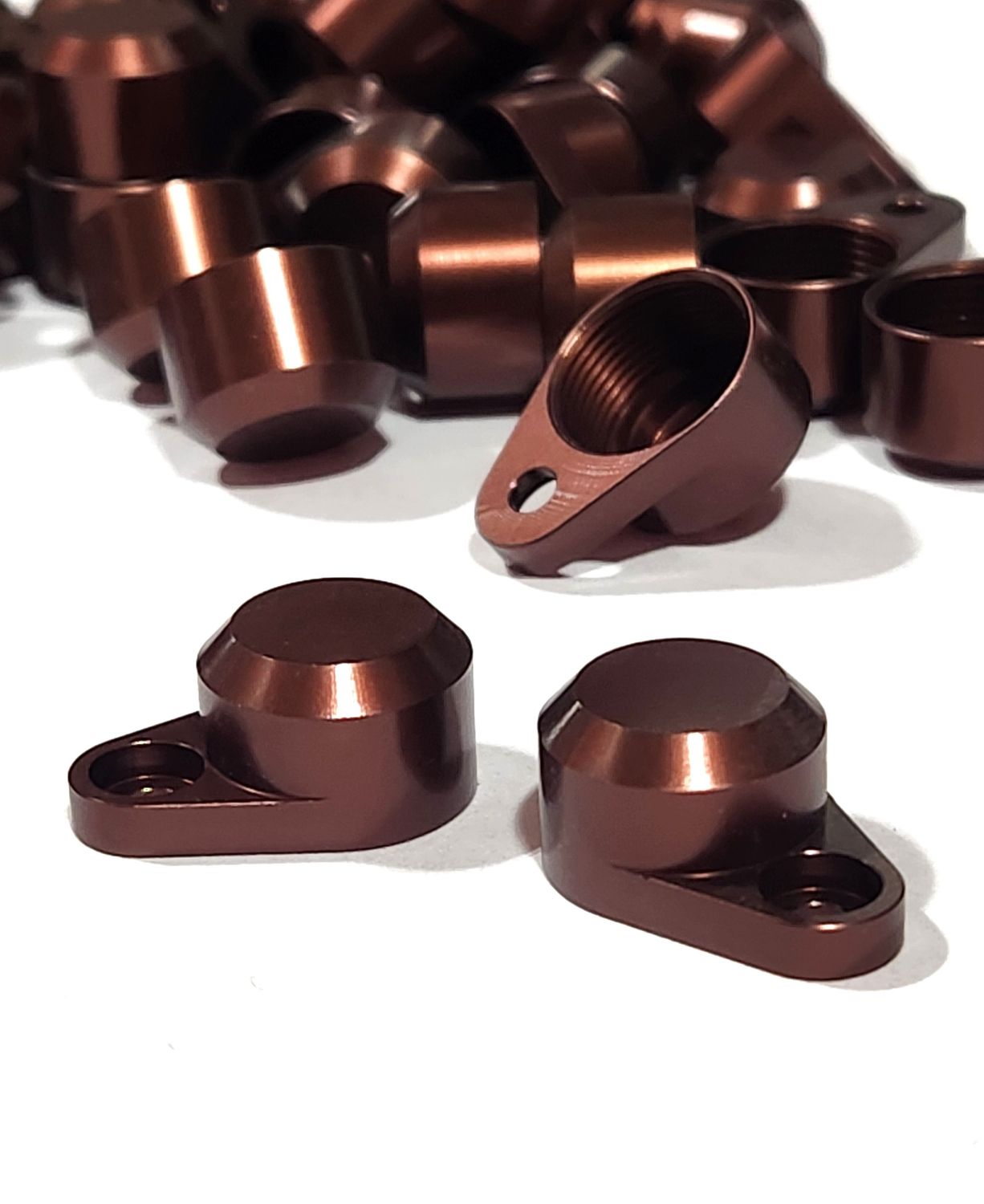 Discontinued shock parts, Offset shock caps: Brown