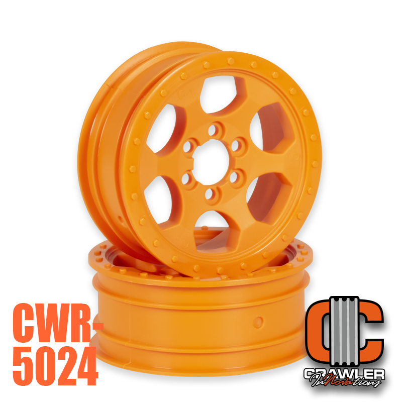 Crawler Innovations 2.2”; 1” WIDTH; ORANGE; 6 BOLT WHEEL PAIR CWR-5024