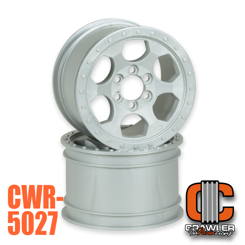 Crawler Innovations 2.2”; 1.50” WIDTH; SILVER 6 BOLT WHEEL PAIR CWR-5027