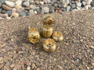 Brass Wheel Hub, 12mm Hex